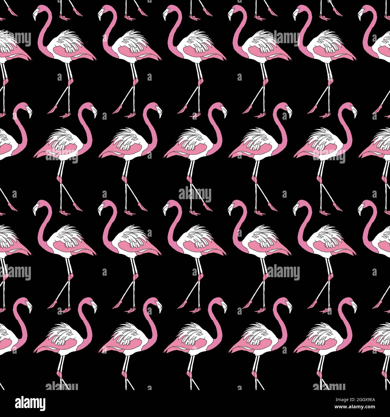 Black Flamingo Background Pattern for Textile Stock Vector Image & Art ...