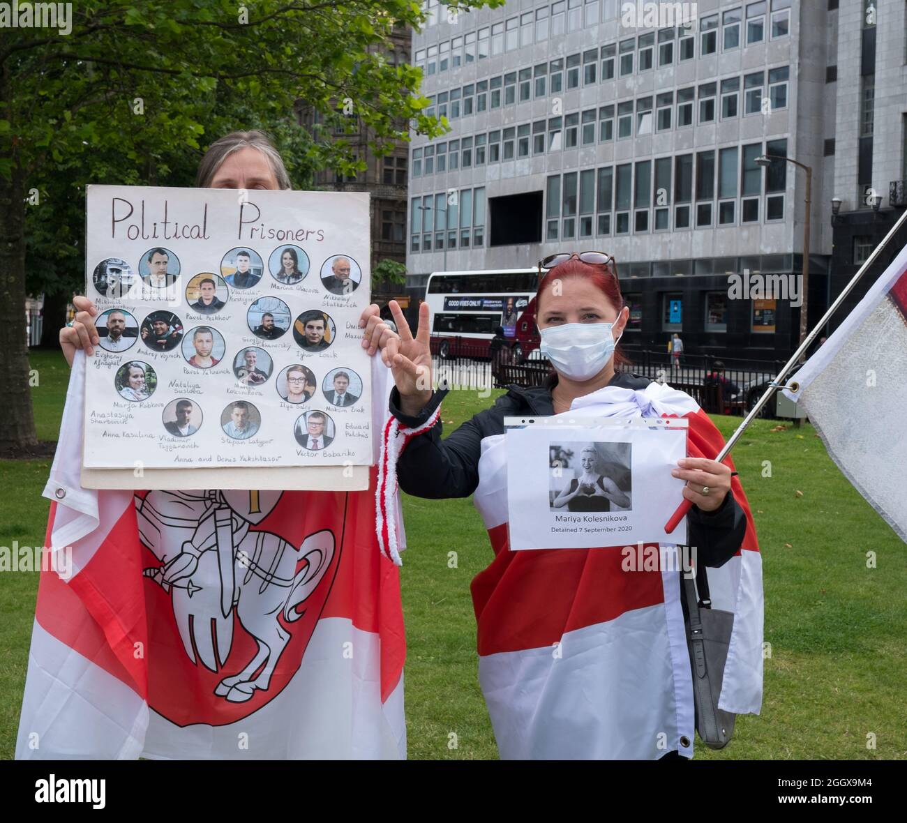 Protesters make a stand against the Belarusian regime Stock Photo