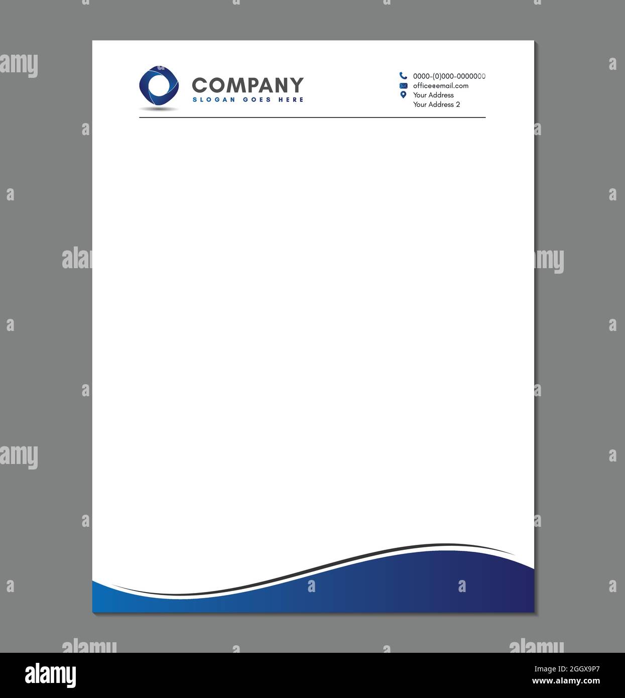 Blue letterhead border background hi res stock photography and images
