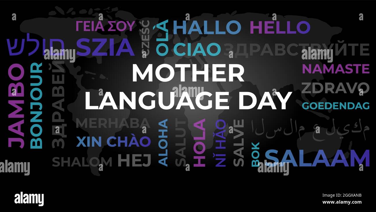 International Mother Language Day Background Stock Vector