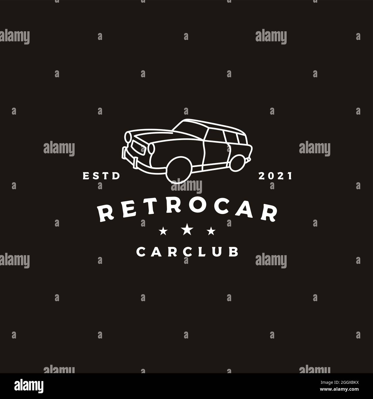 Vintage Retro car logo design. vintage or classic or retro badge emblem style Stock Vector