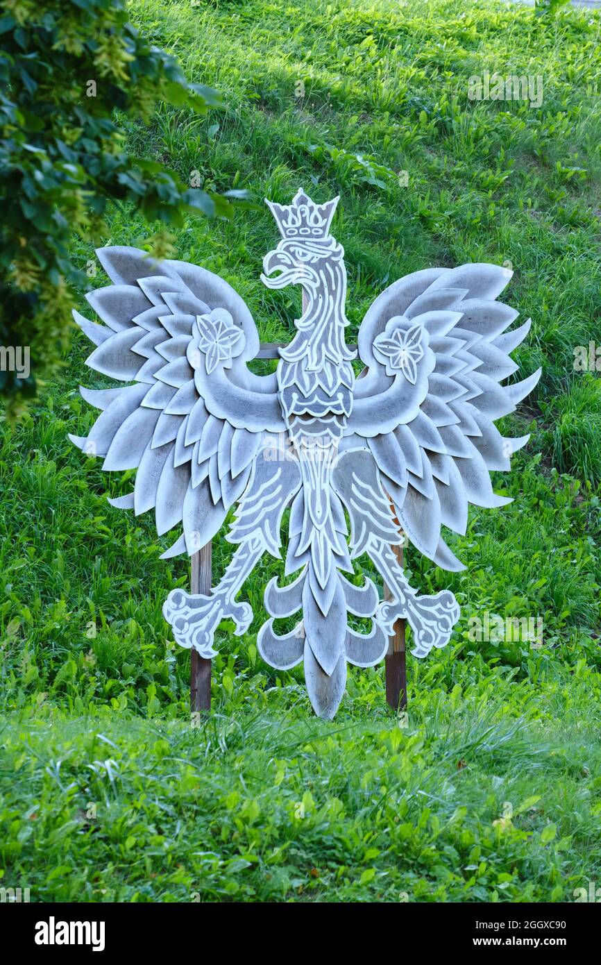 Big Polish emblem on the ground, The Eagle Stock Photo