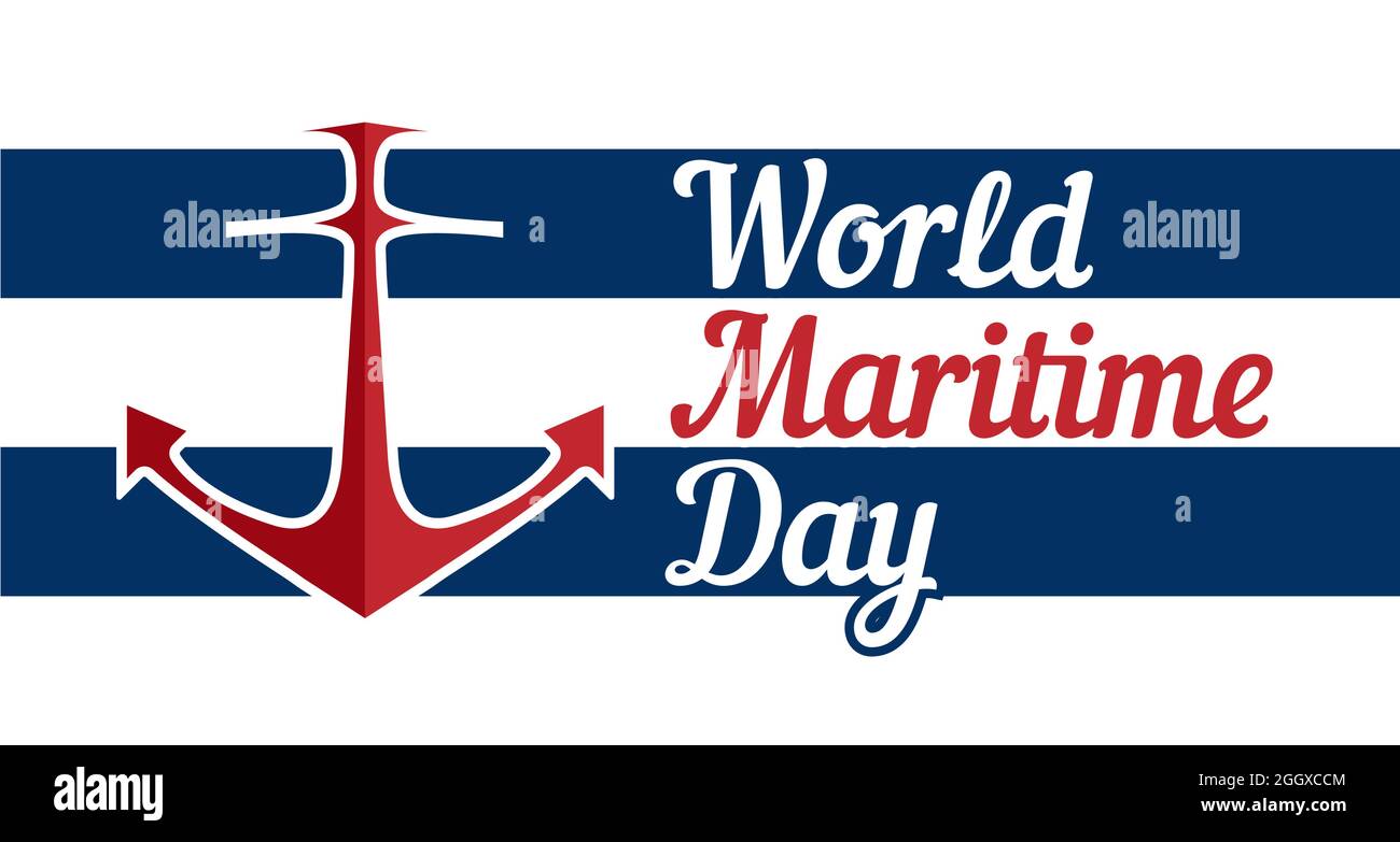 World Maritime Day Background Illustration Stock Vector