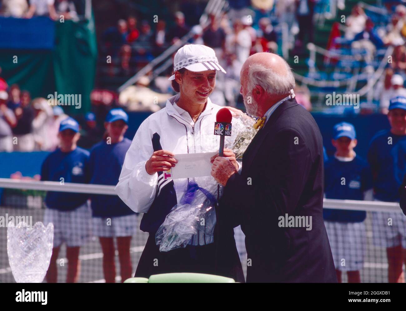 Austrian tennis player Barbara Paulus and B. Collins, Hilton Head Family Circle Cup, 1996 Stock Photo