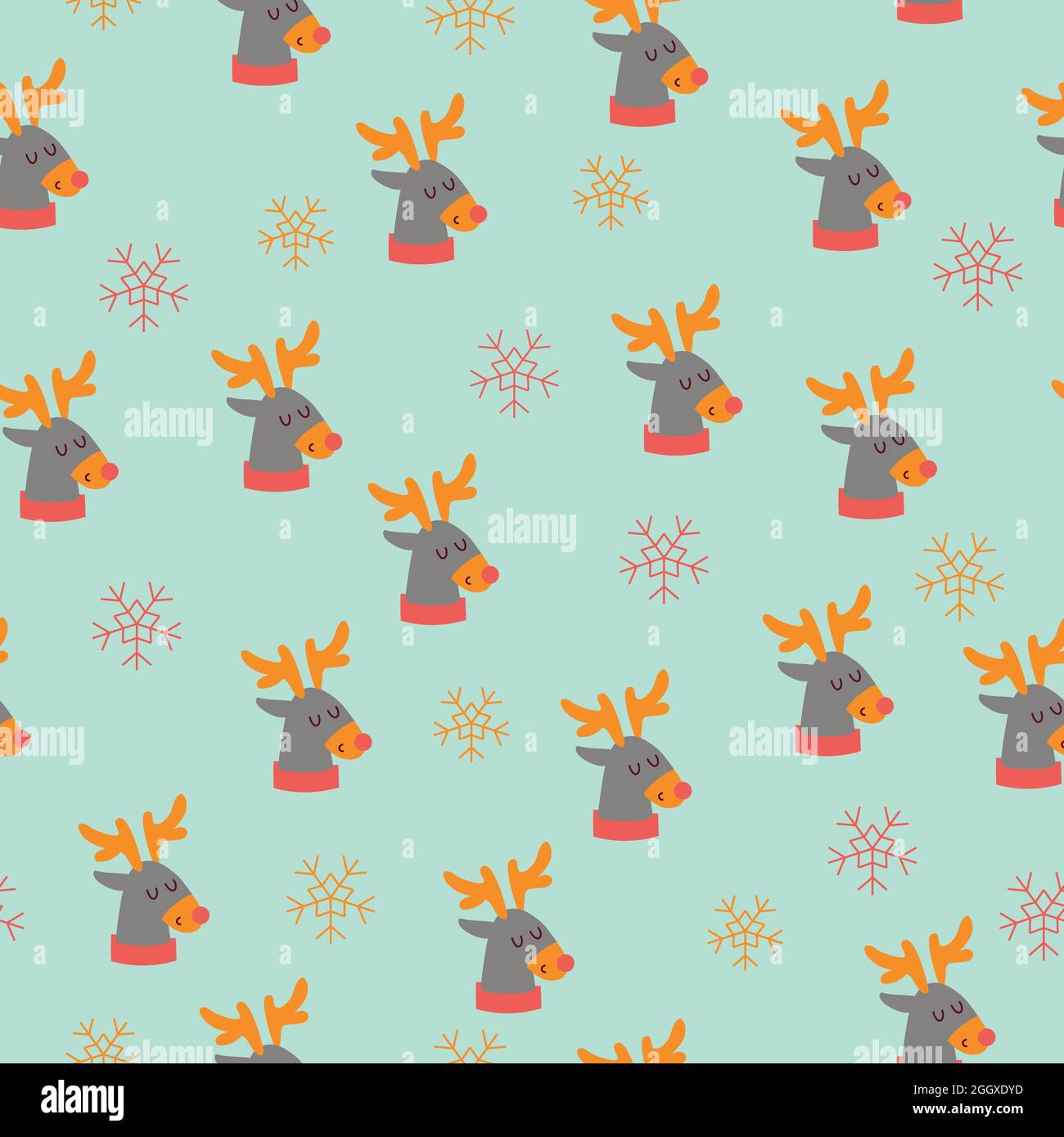 Beautiful christmas seamless pattern with gorgeous deers and snowflake ...