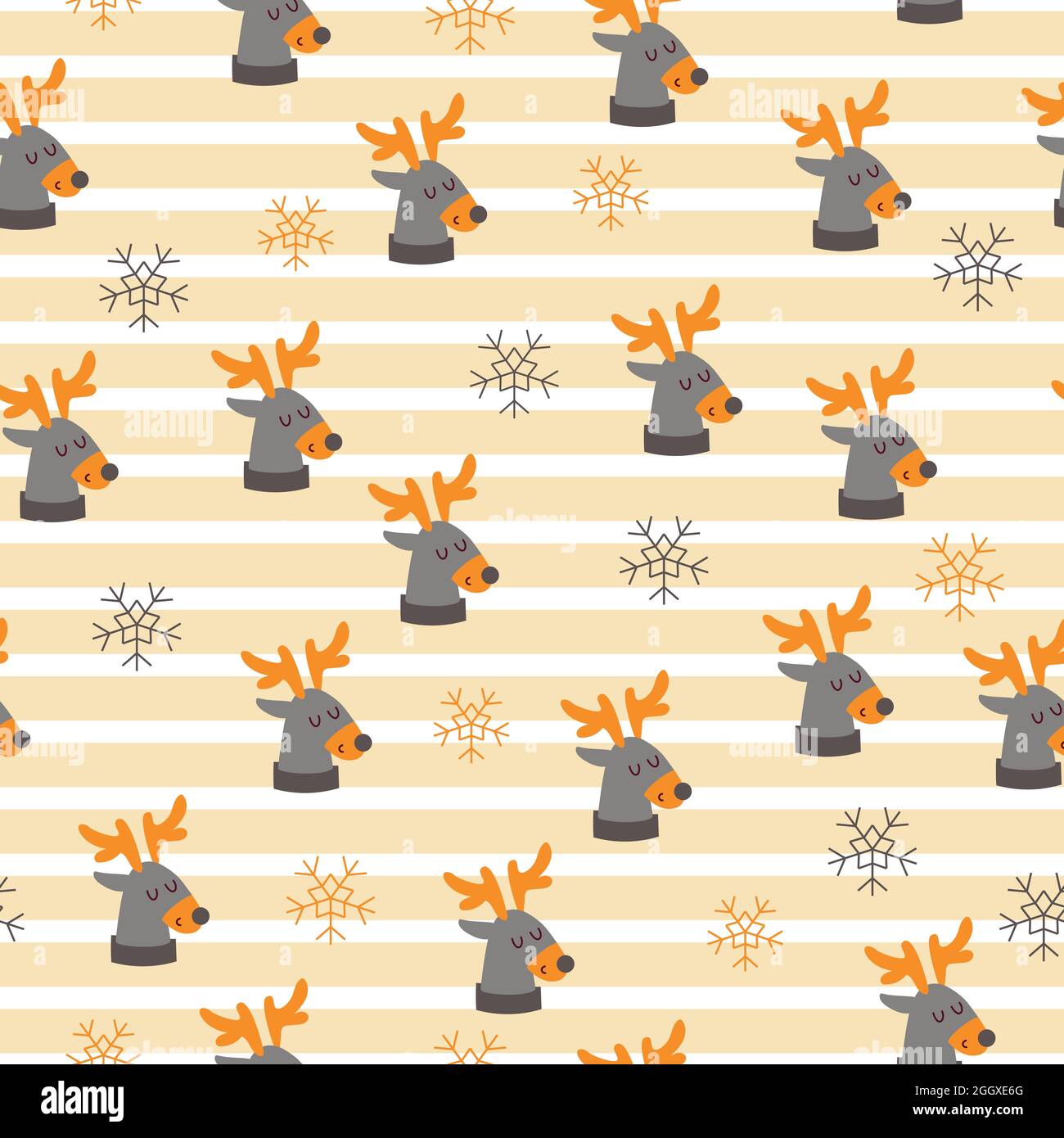 Beautiful christmas seamless pattern with gorgeous deers and snowflake ...
