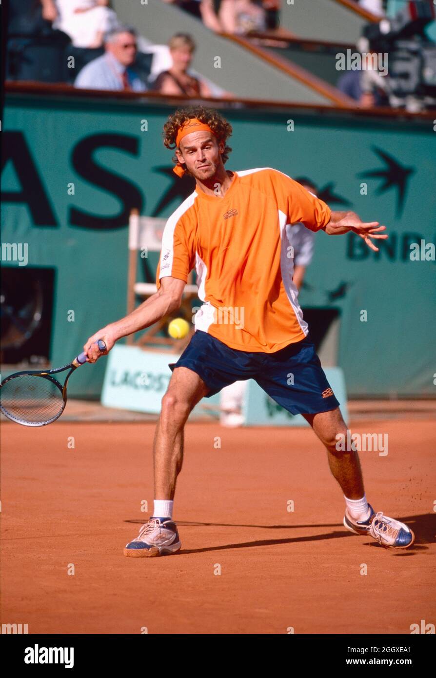 Brazilian tennis player Gustavo Kuerten, Roland Garros, France 1990s Stock  Photo - Alamy