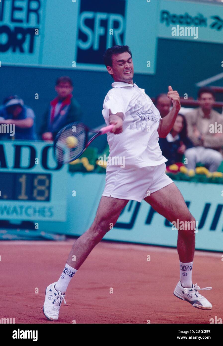 Spanish tennis player Sergi Bruguera, Roland Garros, France 1995 Stock Photo Alamy