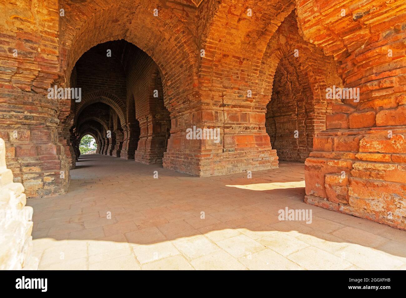 Rasmancha, oldest brick temple of India is a famous tourist attraction in Bishnupur, West Bengal, India. Terracotta-burnt clay-structure is unique. Stock Photo