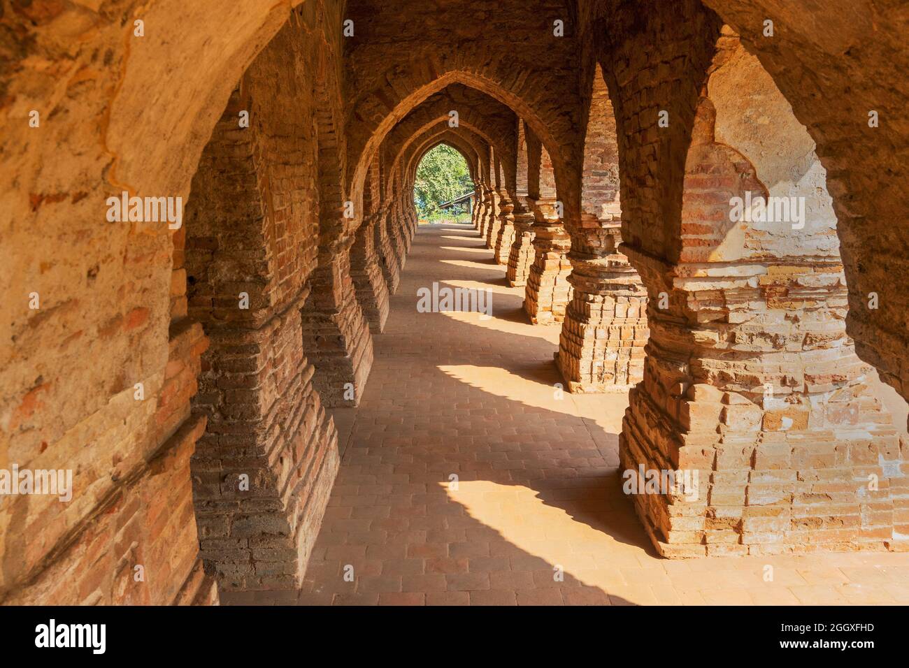 Rasmancha, oldest brick temple of India is a famous tourist attraction in Bishnupur, West Bengal, India. Terracotta-burnt clay-structure is unique. Stock Photo