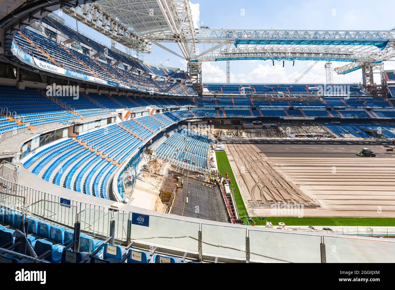 Madrid, Spain September 03, 2021 Interior of Santiago Bernabeu, Real