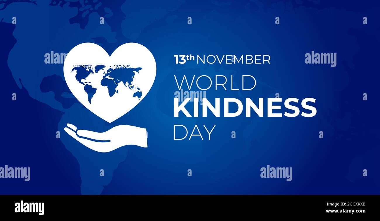 World Kindness  Day Blue Illustration Background Stock Vector