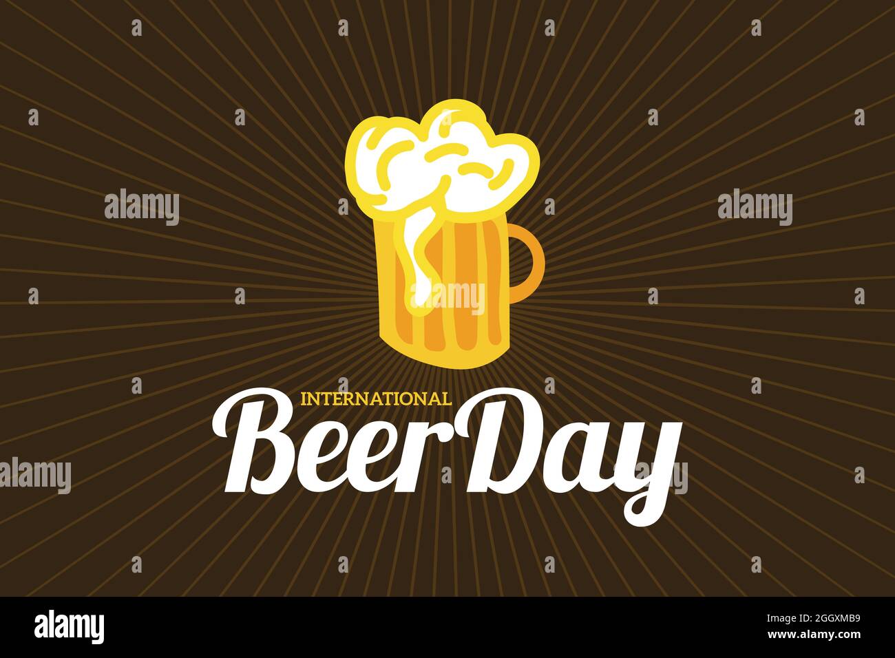 International Beer Day Retro Illustration Background Stock Vector Image ...