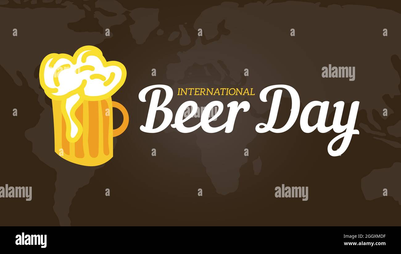 International Beer Day Illustration Background Stock Vector