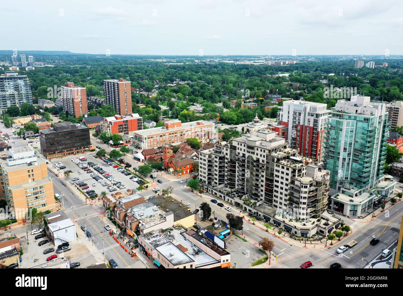 An aerial view in Burlington, Ontario, Canada Stock Photo