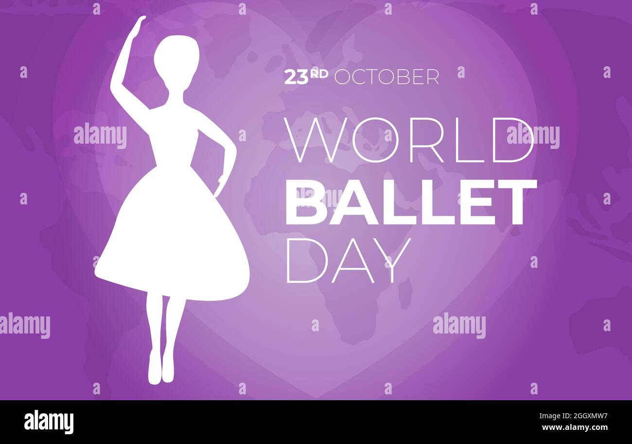 World Ballet Day Background Illustration with Heart Stock Vector Image