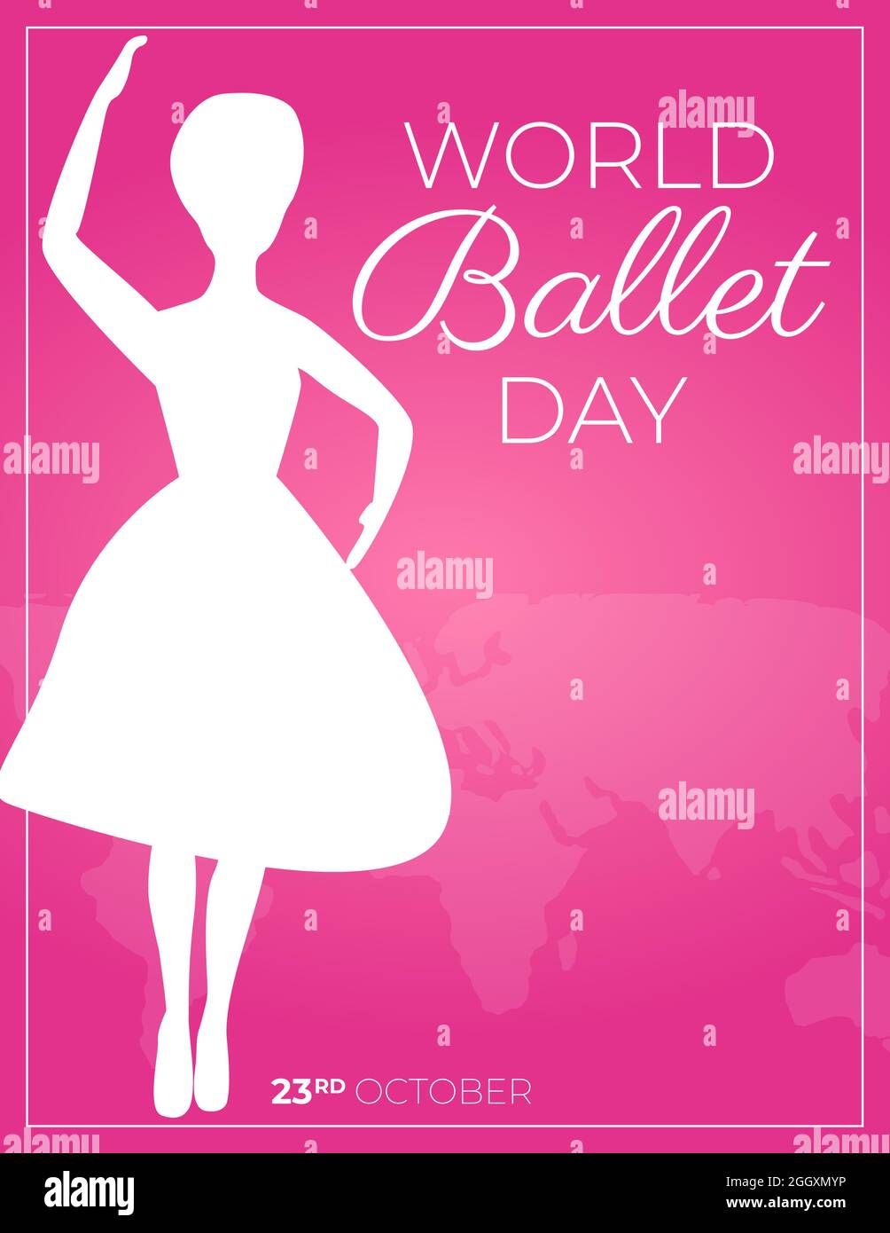 World Ballet Day Pink Ballerina Background Illustration Stock Vector Image & Art Alamy