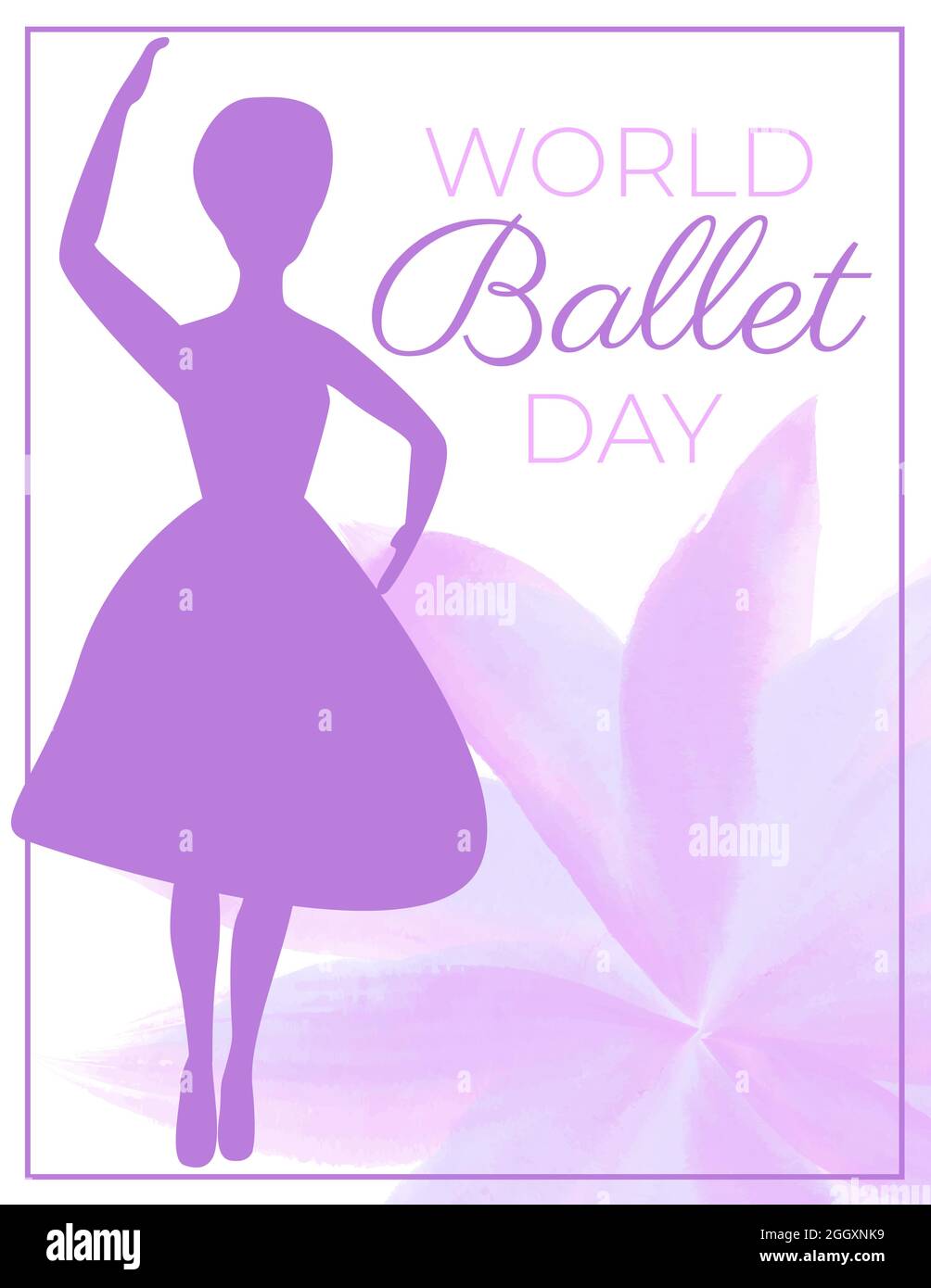 World Ballet Day Purple Banner Background Illustration Stock Vector