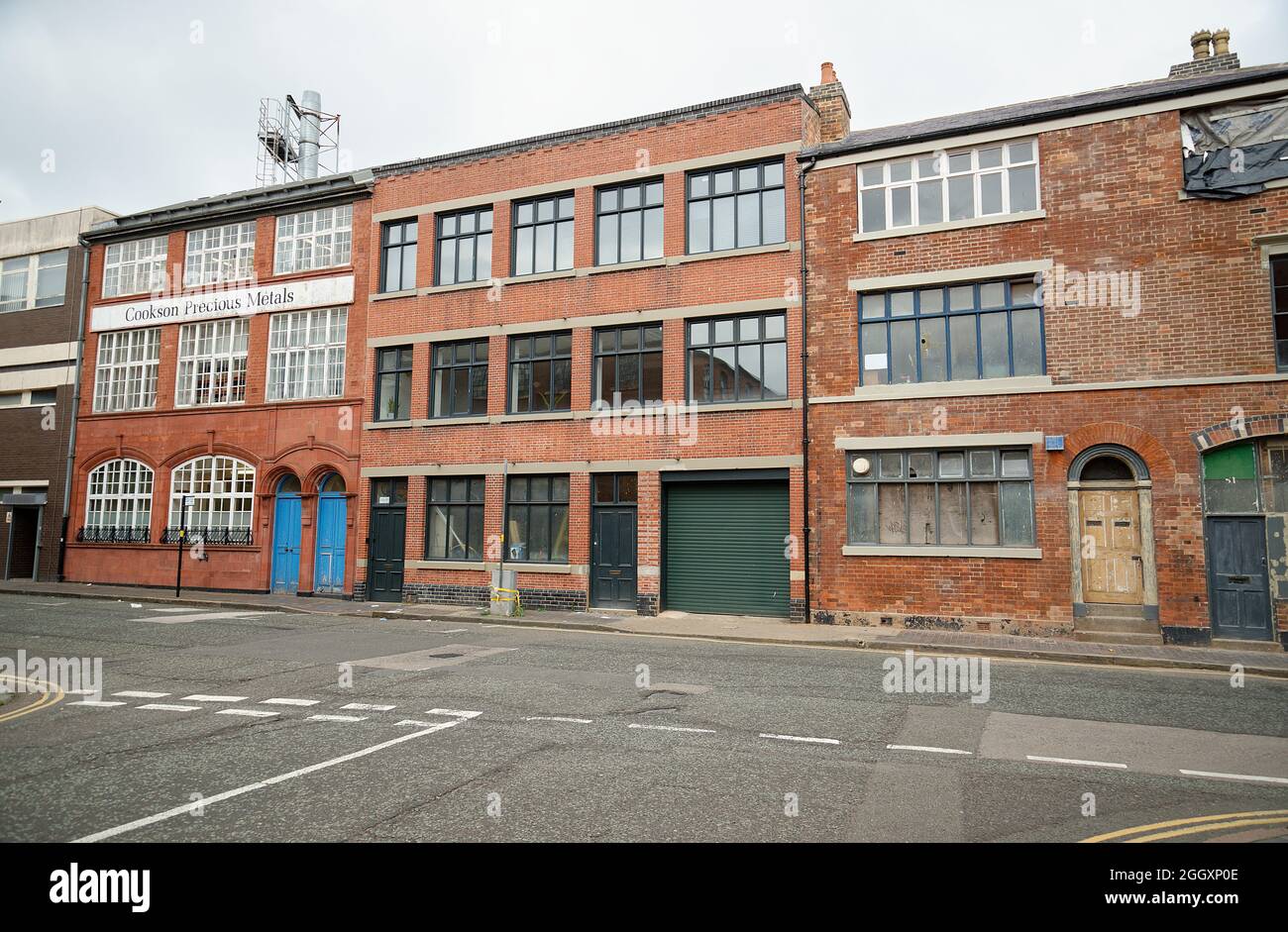 The Jewellery quarter in Birmingham, England. Buildings in central Birmingham that in the past