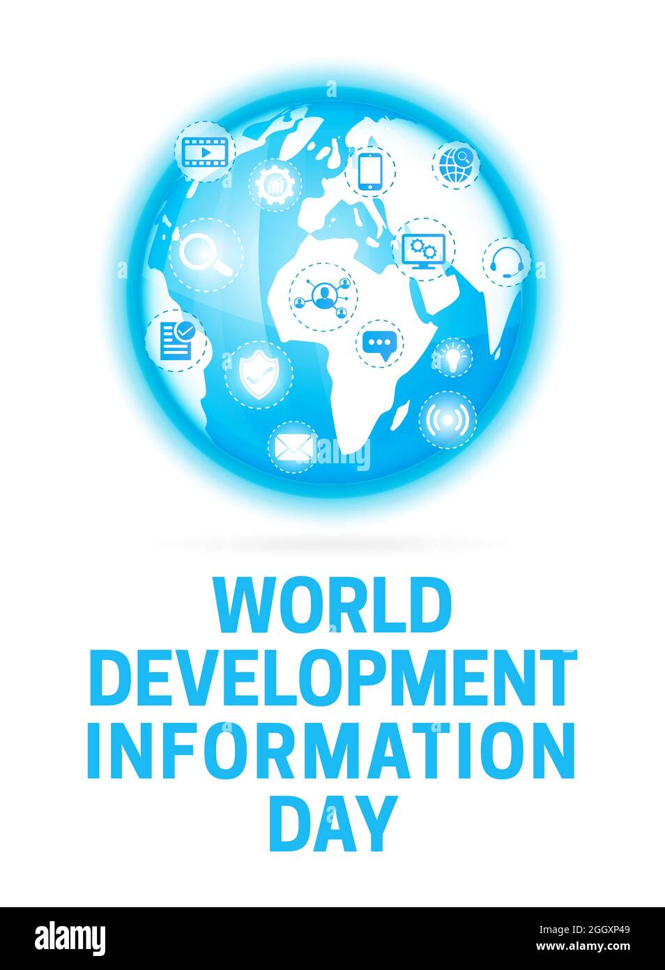 World Development Information Day Banner Illustration Stock Vector