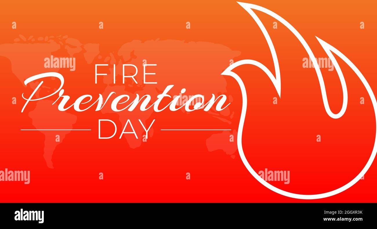 Fire Prevention Day Background Illustration with Flame Symbol Stock