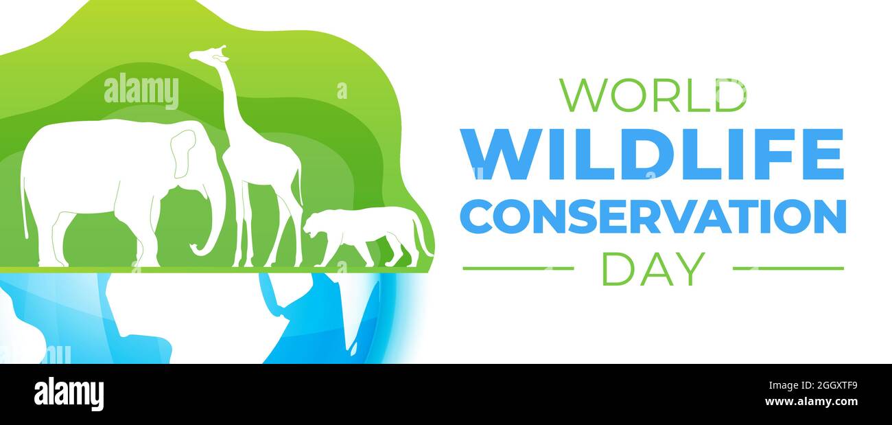 World Wildlife Conservation Day Banner Illustration Stock Vector Image