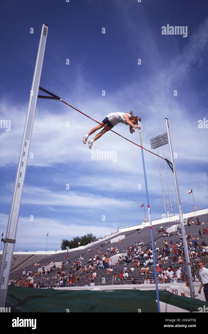 ©1991 Pole vault event at the Texas Relays at Memorial Stadium, Austin