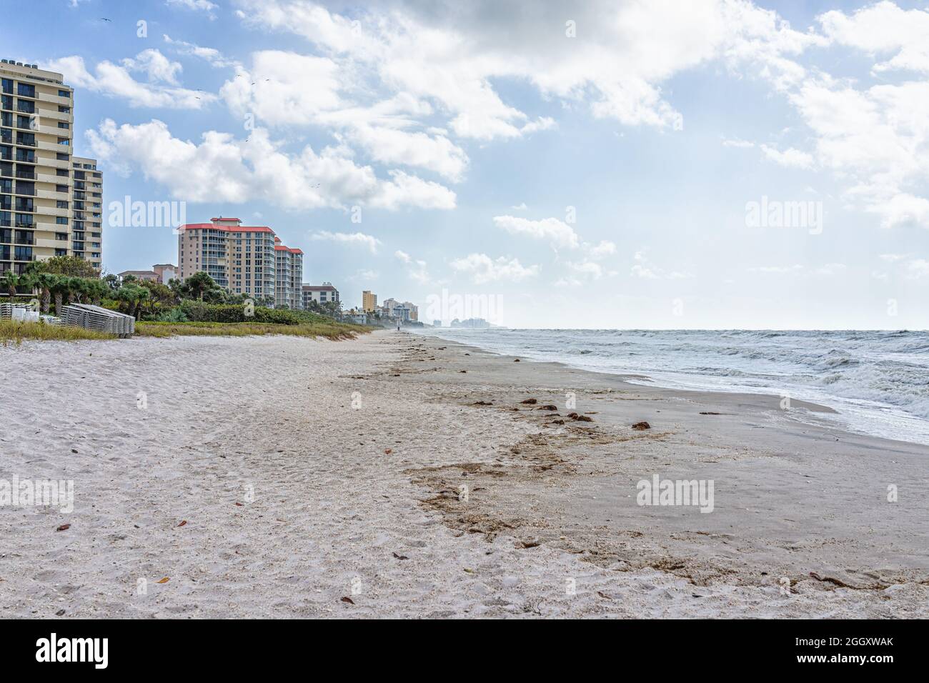 Vanderbilt beach in Naples, Florida city by sand dunes and sea oats