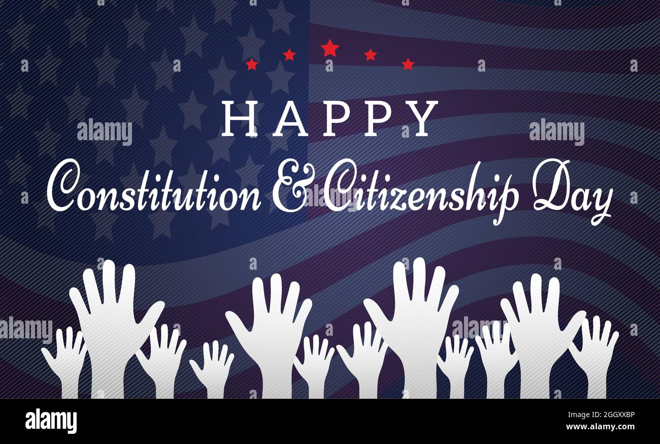 Happy Constitution and Citizenship Day Background Illustration Stock Vector