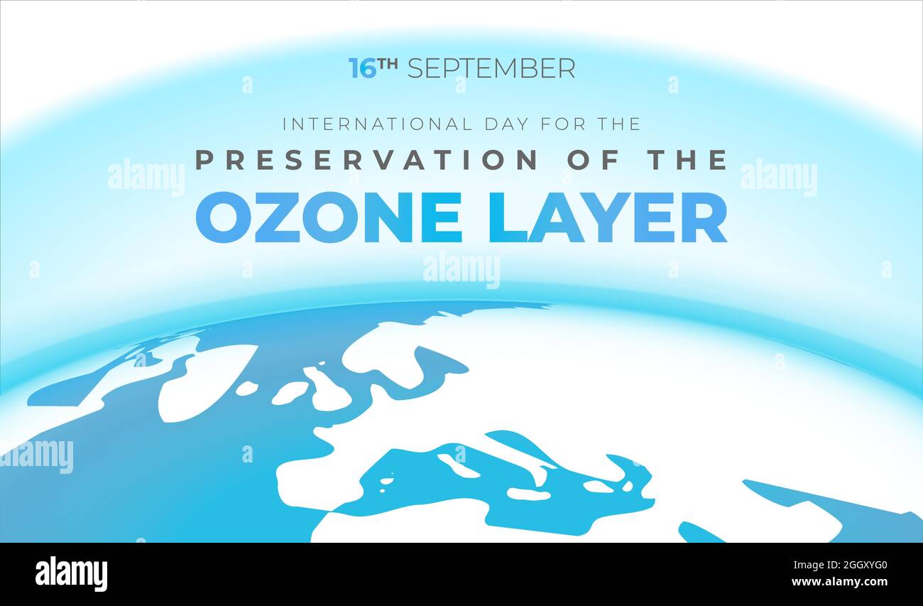 Ozone Layer Preservation International Day Background Illustration Stock Vector