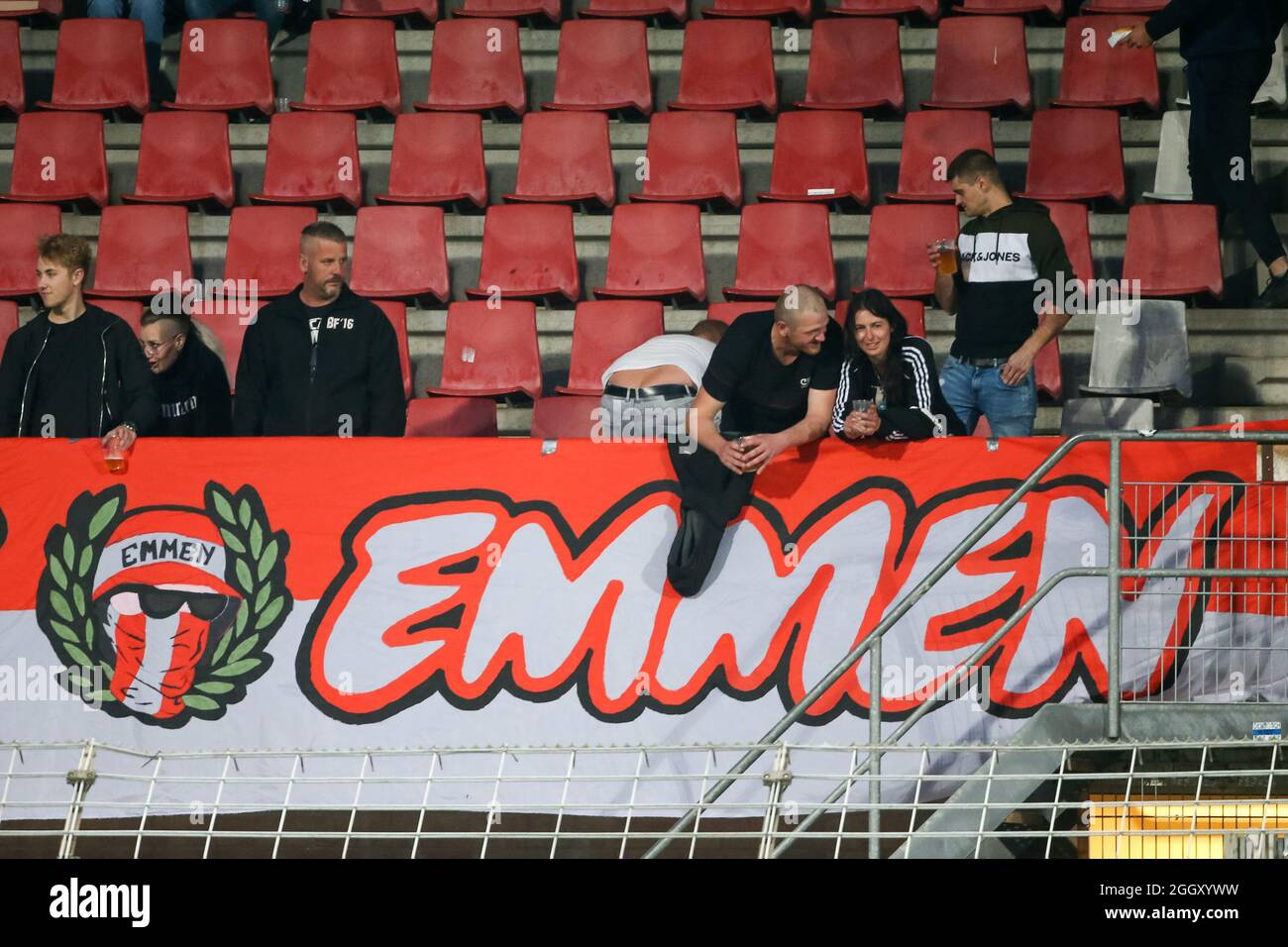 Helmond Netherlands 03rd Sep 2021 Helmond Netherlands September 3 Fans Of Fc Emmen During The Dutch Keukenkampioendivisie Match Between Helmond Sport And Fc Emmen At The Solarunie Stadion On September 3