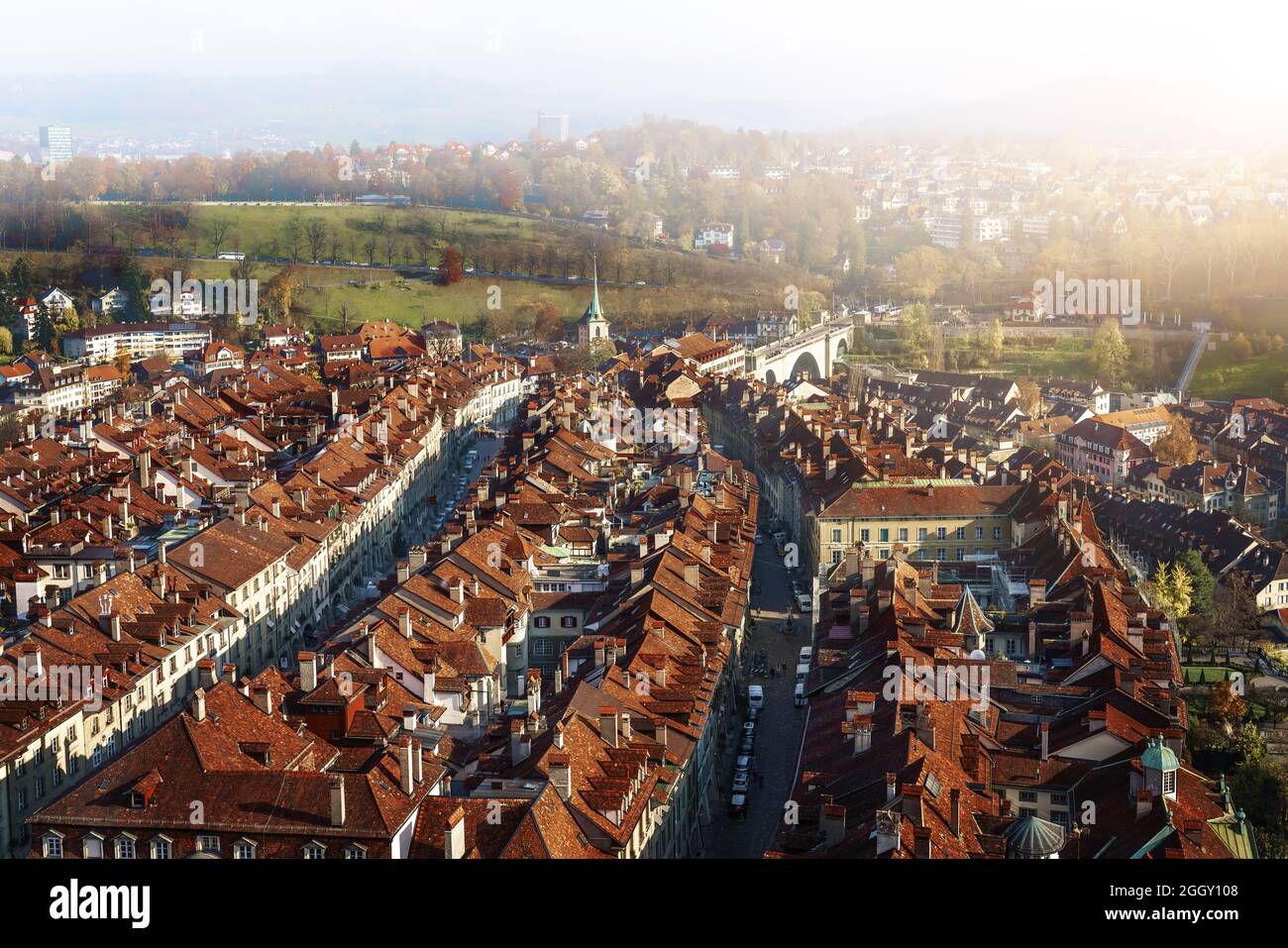 Aerial view of Bern Old Town - Bern, Switzerland Stock Photo