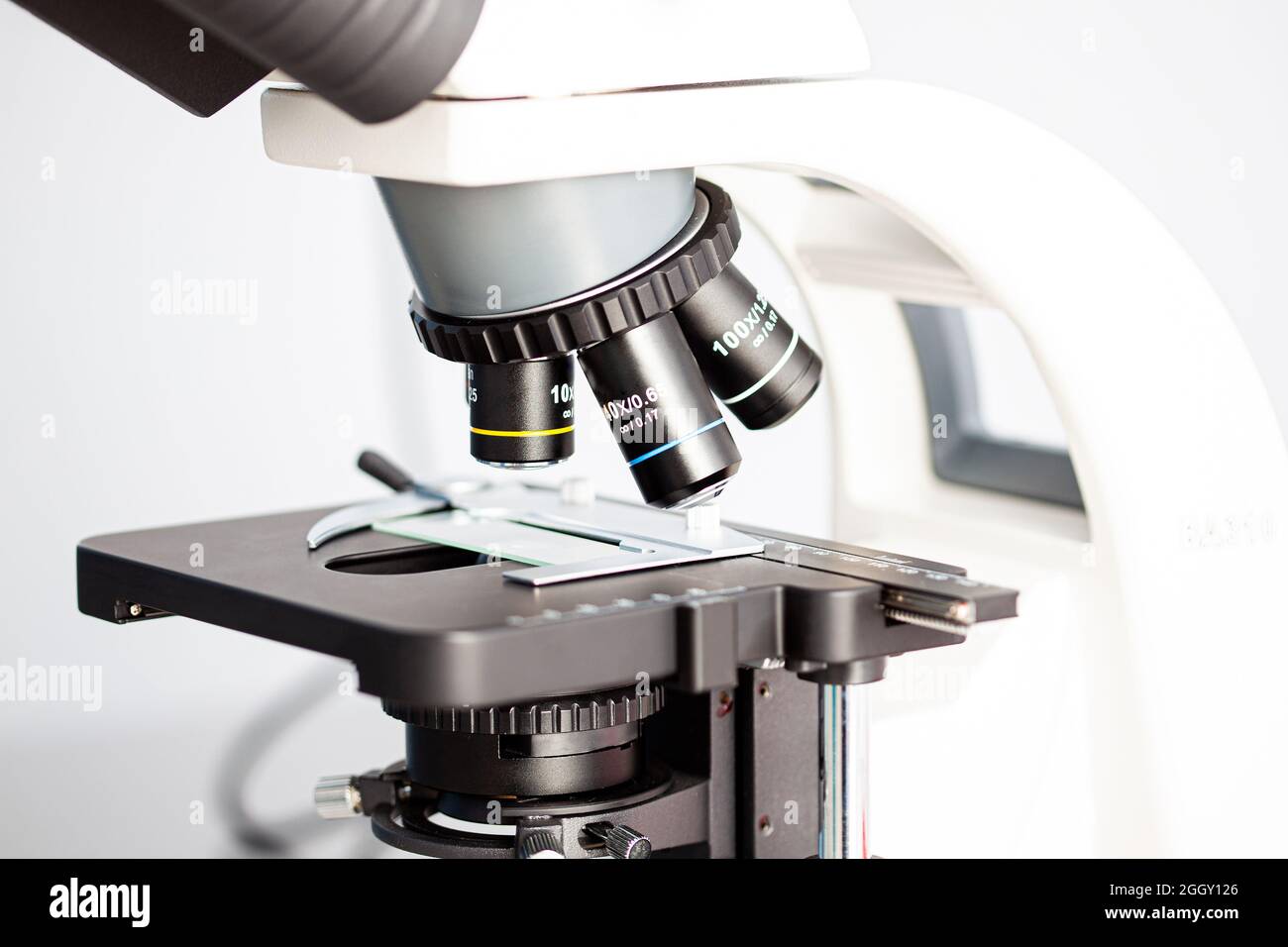 Stereo microscope eyepieces in the laboratory Stock Photo Alamy