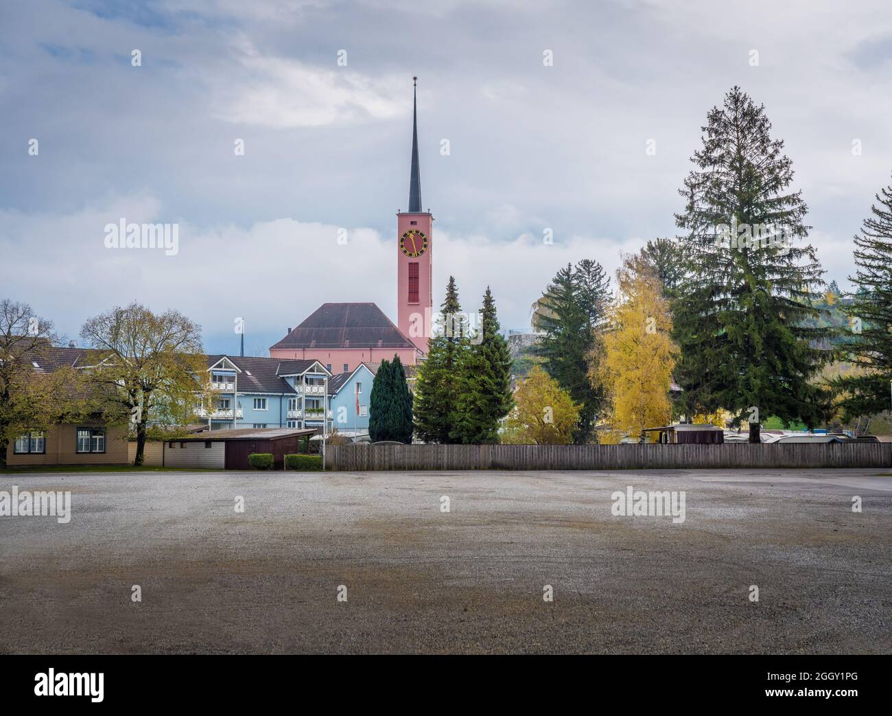 Evangelical Church - Buchs, Switzerland Stock Photo