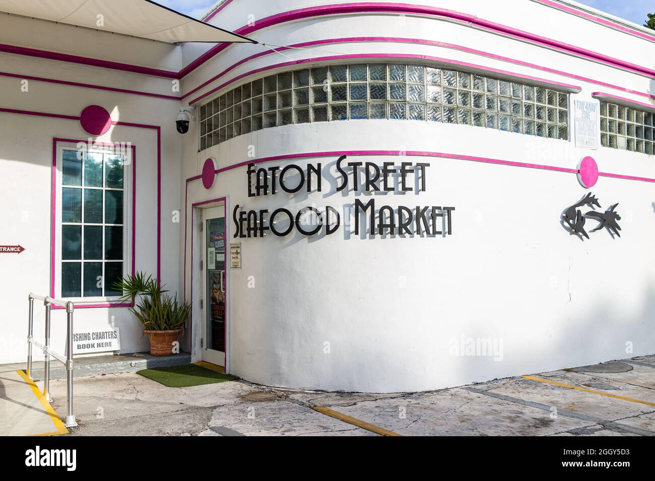 Key West, USA January 25, 2021 Sign for Eaton Street Seafood market