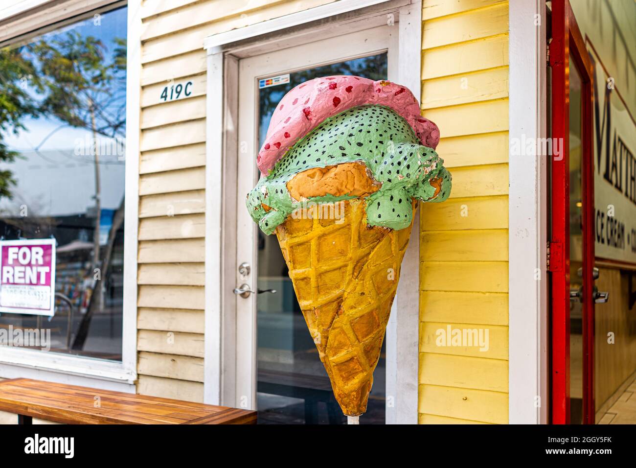 Key West, USA January 25, 2021 Mattheessen's candy store serving ice