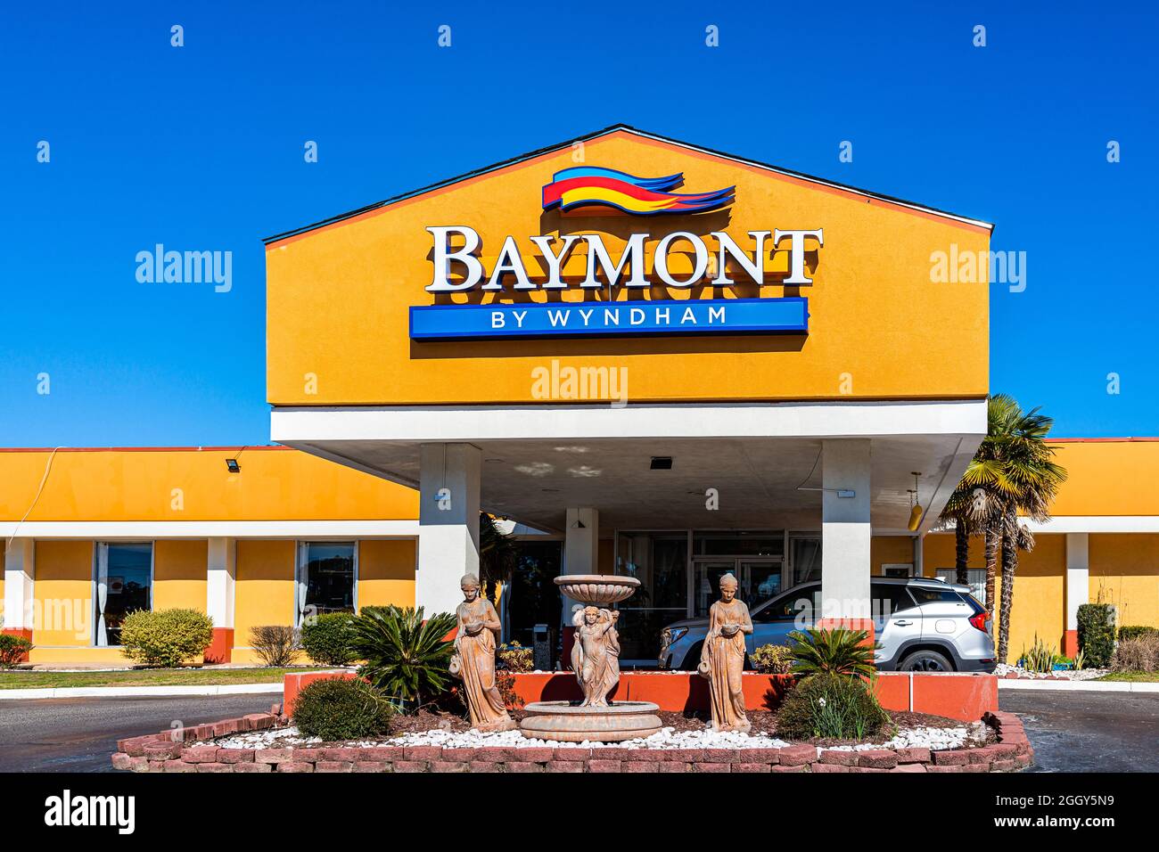 Walterboro, USA February 3, 2021 Baymont hotel inn and suites sign