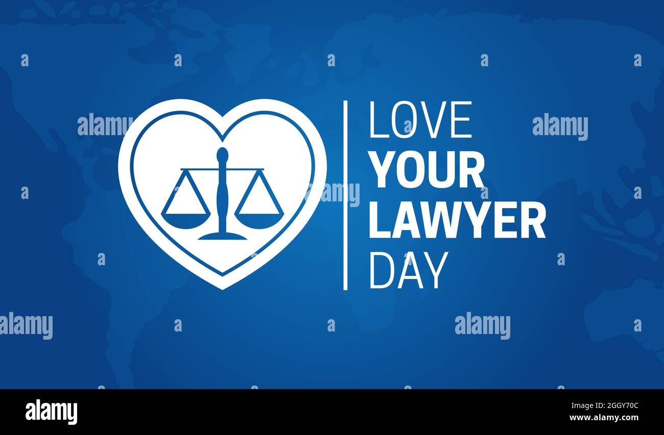 Blue Love Your Lawyer Day Background Illustration Stock Vector Image