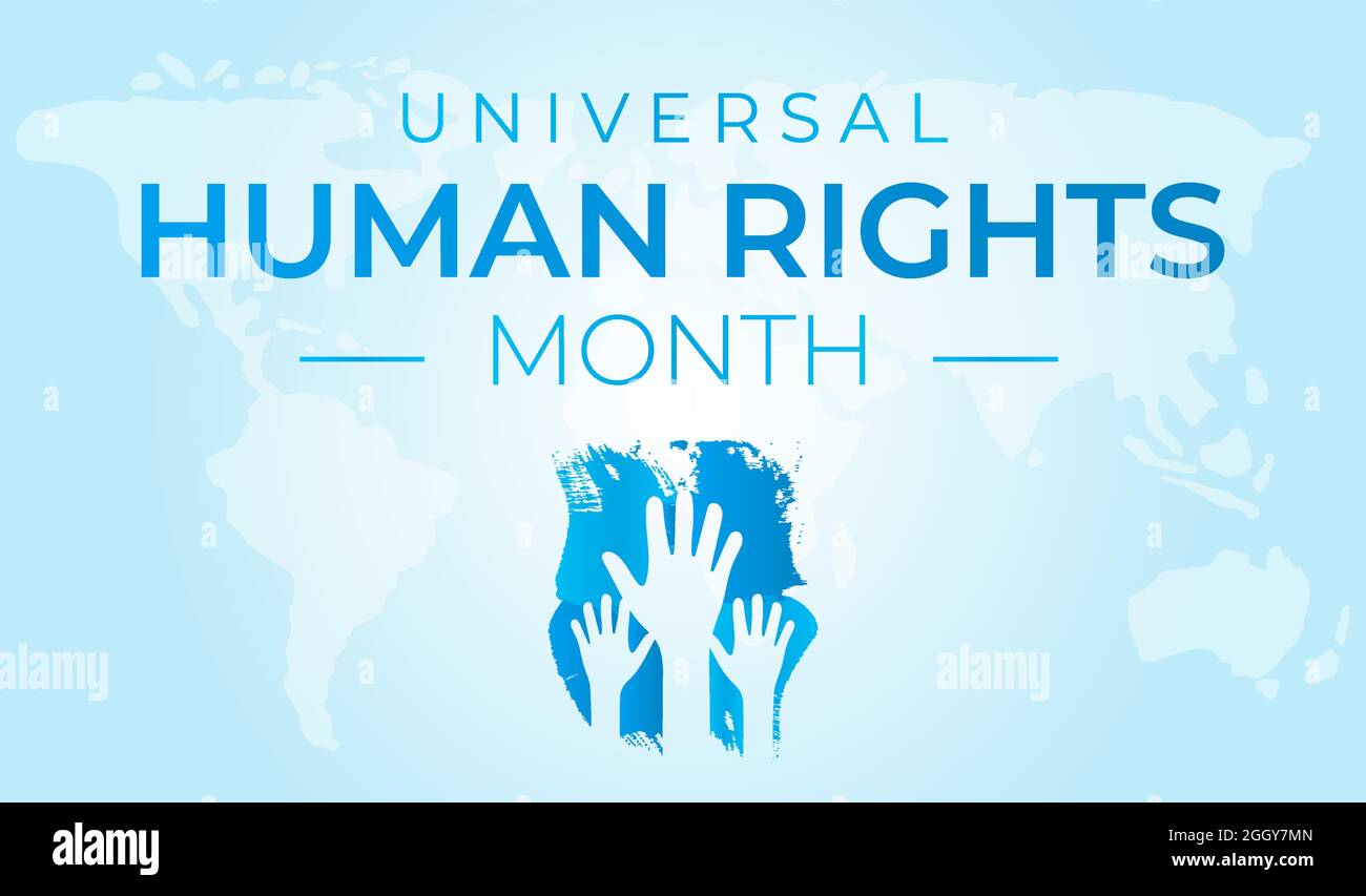 Universal Human Rights Month Red Background Illustration Stock Vector