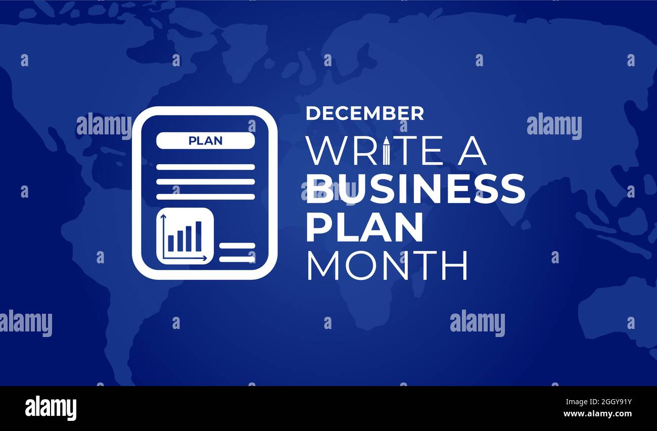 December Write a Business Plan Month Background Illustration Stock