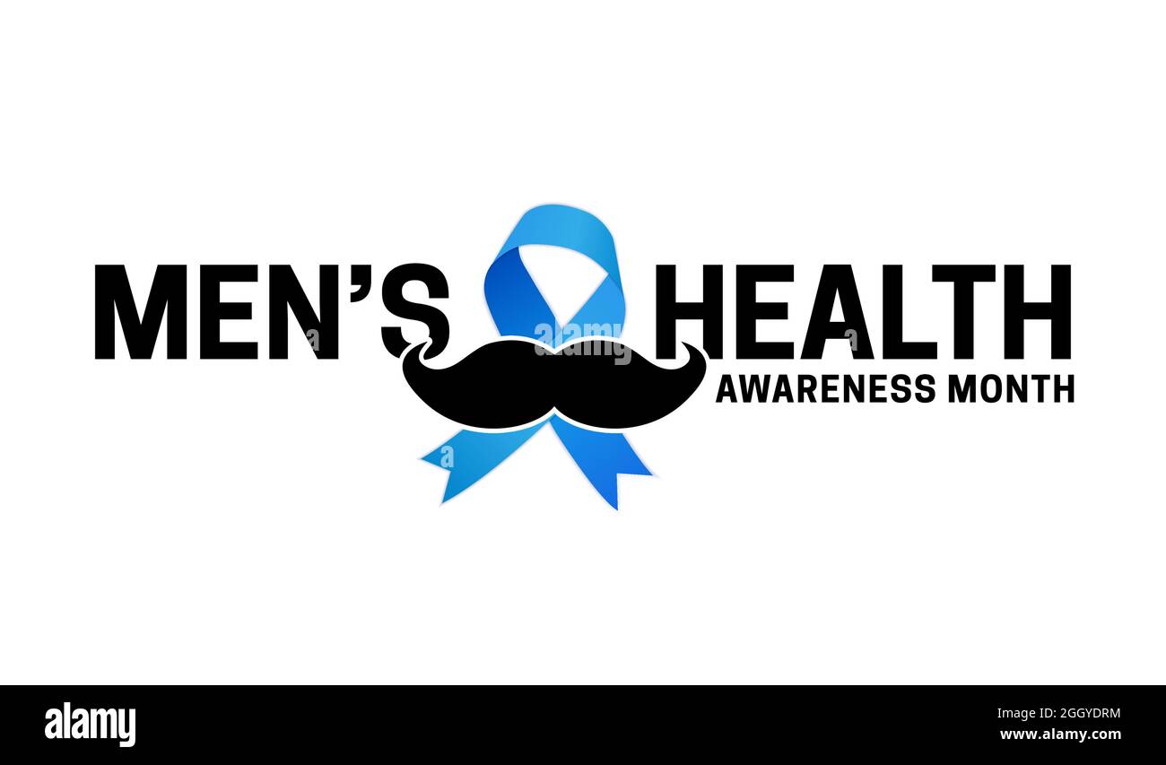 Men's Health Awareness Month Isolated Icon with Ribbon and Moustache ...