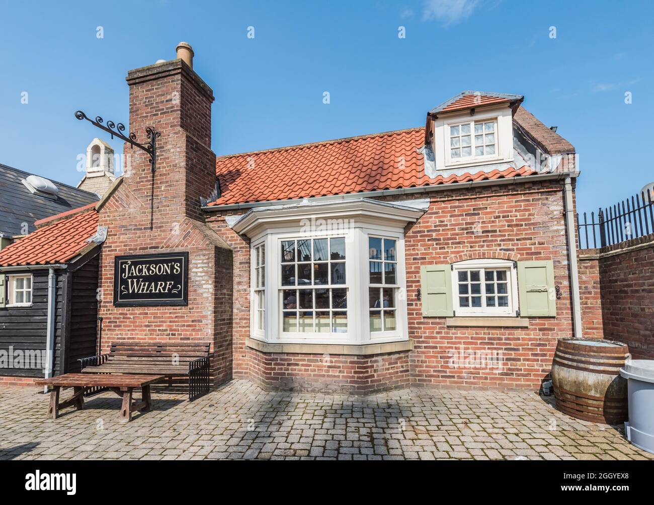 These are restored Victorian era quayside shops=stores at the Royal