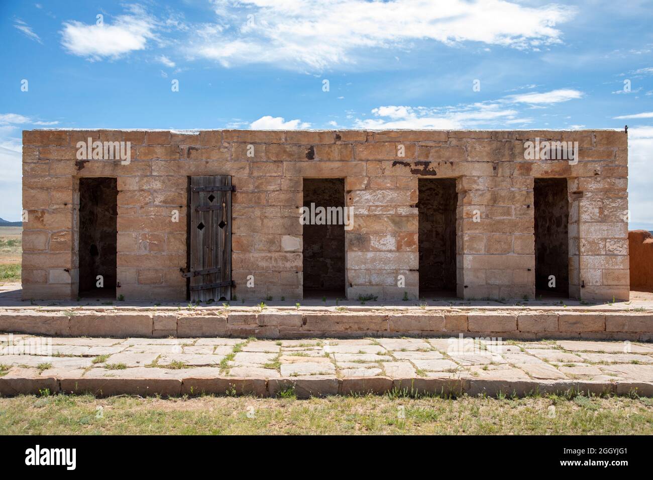 Watrous, New Mexico - The cell block is all that remains of the military prison at Fort Union National Monument. From 1851-1891, Fort Union defended t Stock Photo