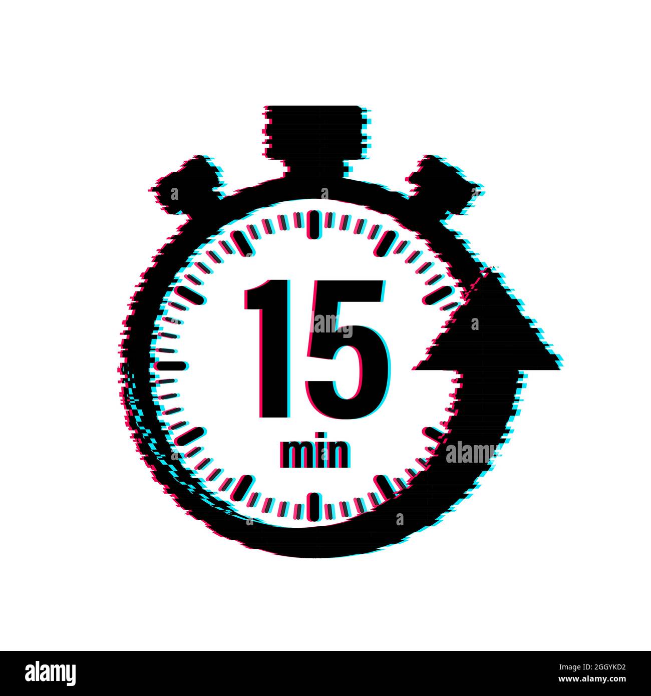 Premium Vector  Clock icon with 15 minute time interval. quarter of hour.  countdown timer or stopwatch symbol