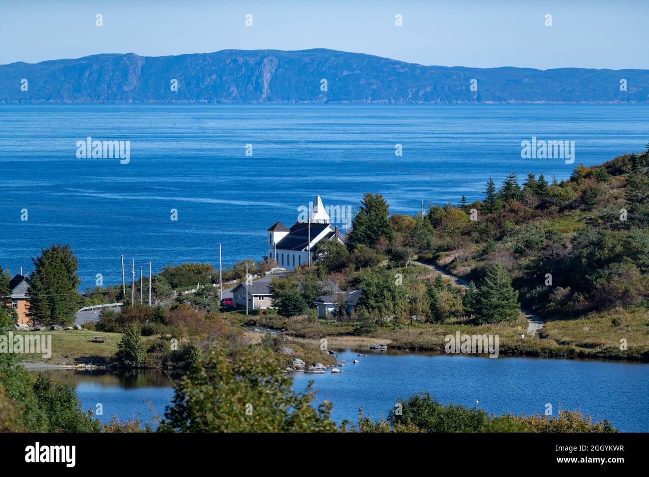 A view of Upper Island Cove, Newfoundland, a small fishing village with