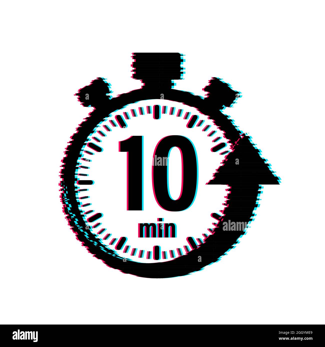 The 10 Minutes Stopwatch Vector Icon Glitch Icon Stopwatch Icon In The 10 Minutes Stopwatch Vector Icon Glitch Icon Stopwatch Icon In