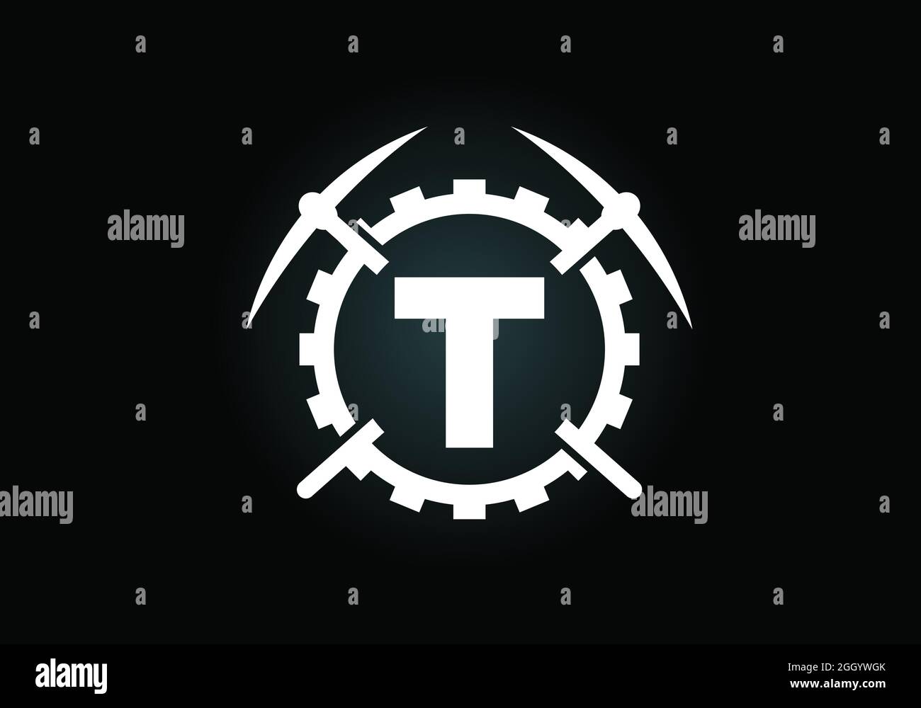 Initial T Monogram Letter Alphabet With Pickaxe And Gear Sign Mining Logo Design Concept Modern Vector Logo For Mining Business And Company Identity Stock Vector Image Art Alamy