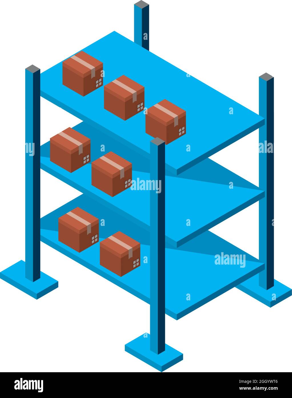 Cardboard boxes on shelves Stock Vector Images - Alamy