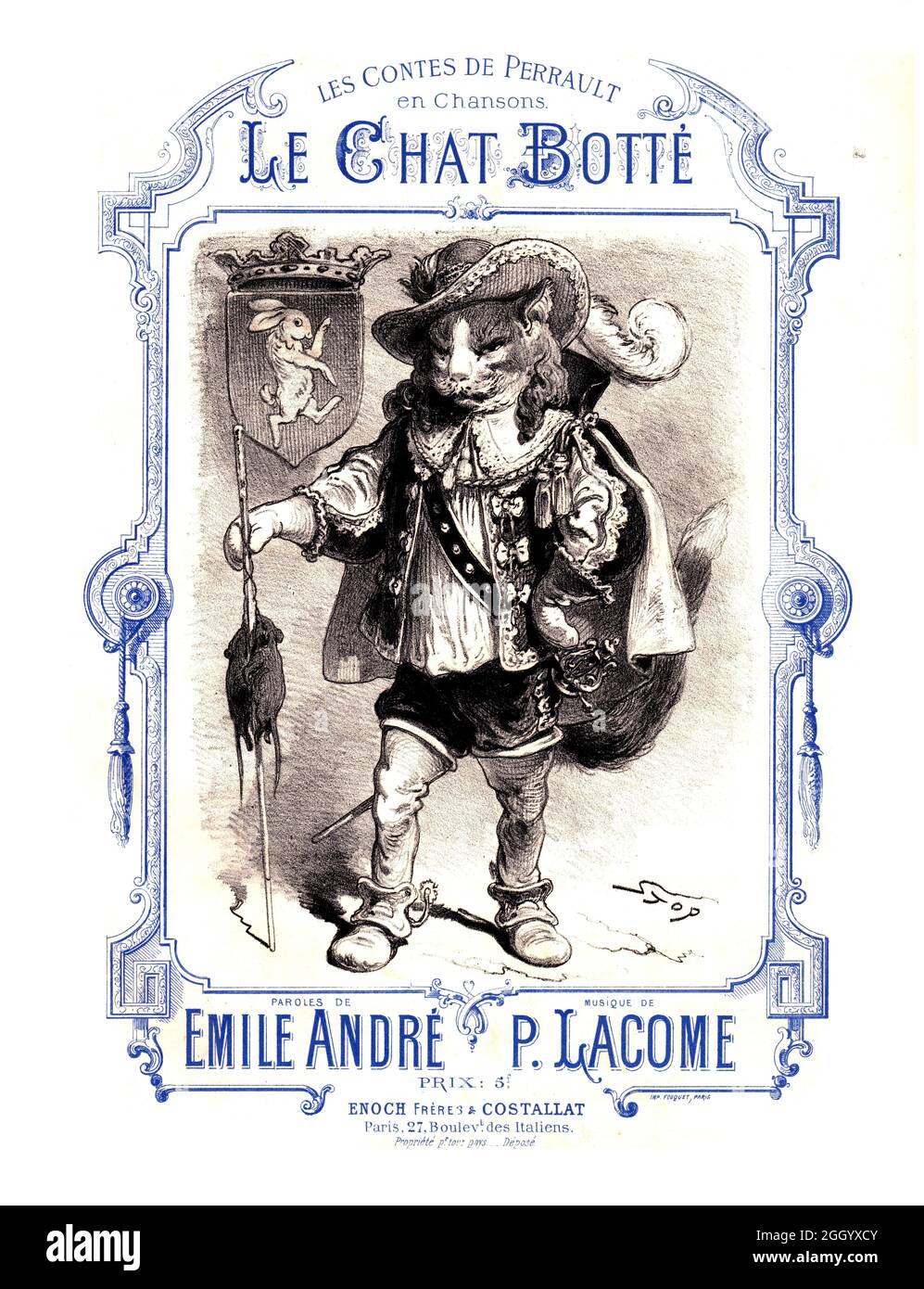 Le Chat Botte (Puss and Boots), French Sheet Music ca. 1890s Stock Photo -  Alamy