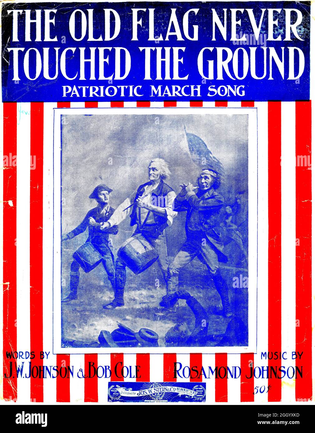 The Old FLag Never Touched the Ground, 1902 sheet music by African-American composers Stock Photo